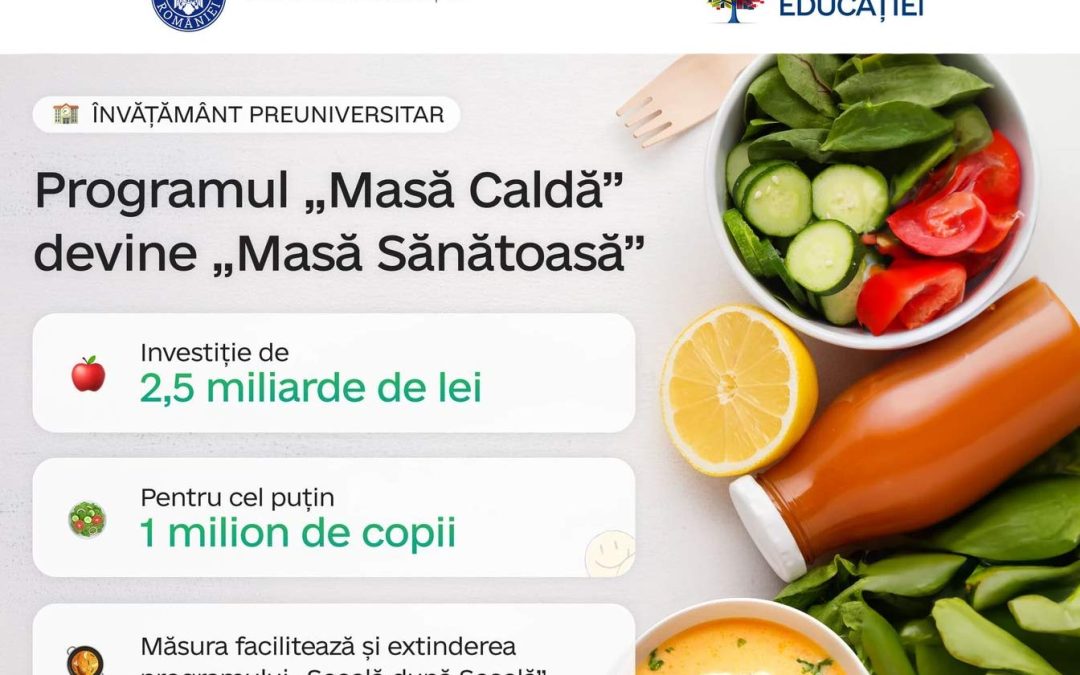 Programul „Masă caldă” este extins și devine „Masă sănătoasă”